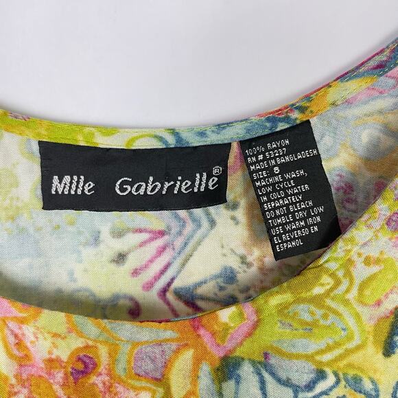 Mlle Gabrielle | 6/8 Colorful Swim Coverup Casual Summer Sleeveless Midi Dress - Picture 6 of 6